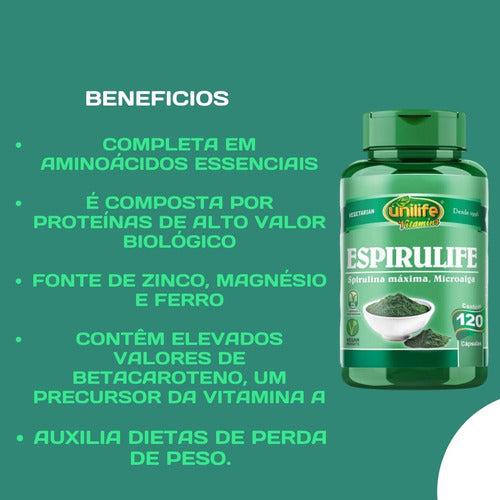 Espirulife Spirulina 500mg Unilife - 150 Comprimidos Sabor Sem sabor