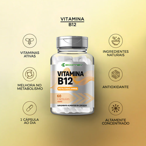 Kit Suplemento Coenzima Gold + Treonato + Vitamina B12 Metil 500mg Sem Sabor Ecomev
