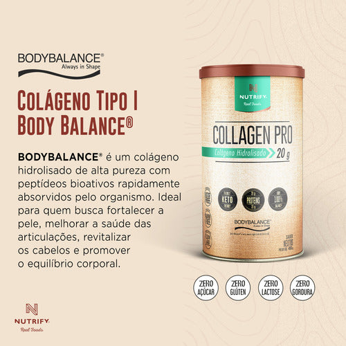 Colageno Hidrolisado e Proteína Collagen Pro Neutro 450g Nutrify