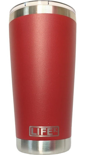 Copo Lifek Térmico C/tampa Em Aço Inox 591ml Vermelho K1871