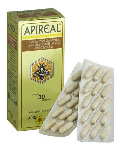 Apireal Geléia Real Liofilizada Apis Flora 100mg 30 Cápsulas -