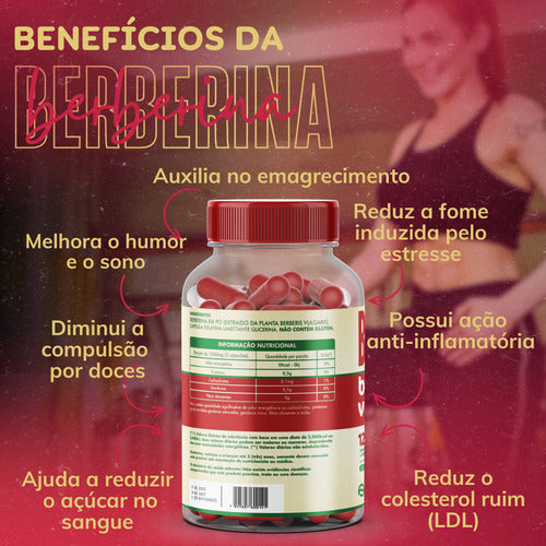 Kit 3x Berberina 500mg 360 Capsulas Premium - Status Verde Sabor Sem Sabor