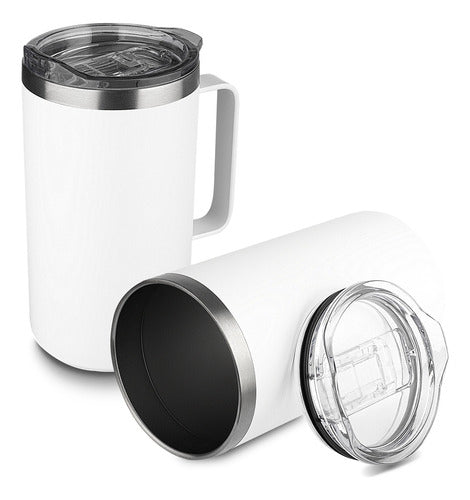 Caneca Copo Térmica C/ Tampa De 750ml User4 Branco