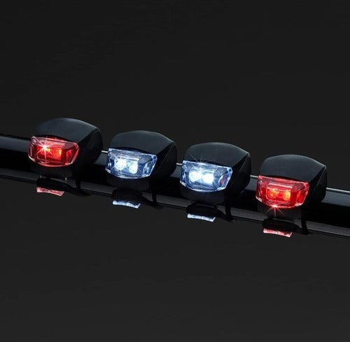 Sinalizador Led Duplo Modelo Sapinho Bike Kit 02 Unidades Cor Preto