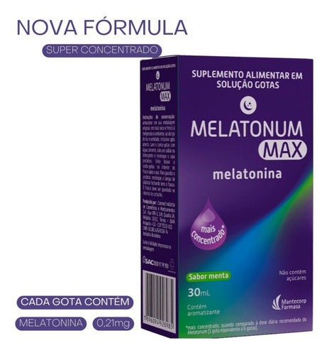Melatonum Max Melatonina Sabor Menta 30ml Mantecorp