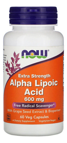 Acido Alpha Lipoico 600mg 60 Capsulas Now Foods Us