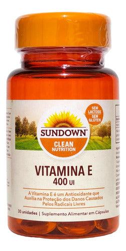 Vitamina E 400ui Sundown Naturals 30 Cápsulas e400 268mg Suplemento Alimentar