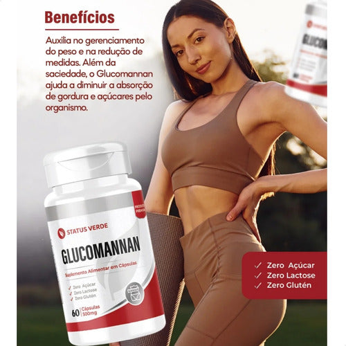 Glucomannan 120 Cápsulas 500mg - Status Verde