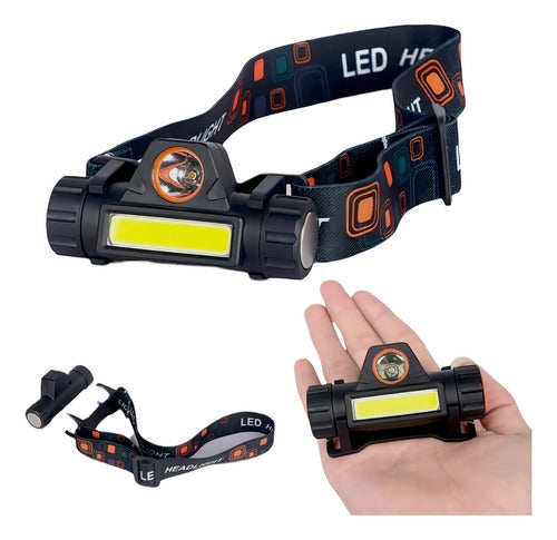 Lanterna De Cabeça Ajustável Recarregável Led Forte Resistente Água Cor da luz Branca Com Imã Led T6 + 1 Led