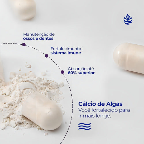 Cálcio De Algas Marinhas 120 Cápsulas 700mg Ocean Drop