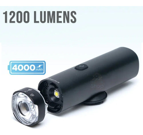 Farol Bike Suporte Garmin Gopro 1200 Lumens Guidão Integrado