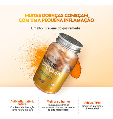 True Curcum Plus 60 Cápsulas Premium True Source Sem sabor