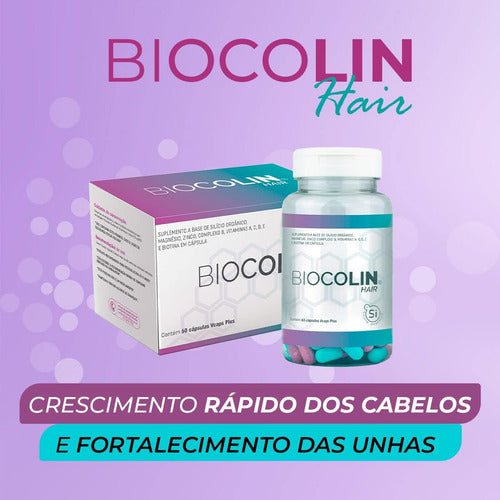 Biocolin® - Hair - 60 Cápsulas De 500mg Sabor Sem Sabor