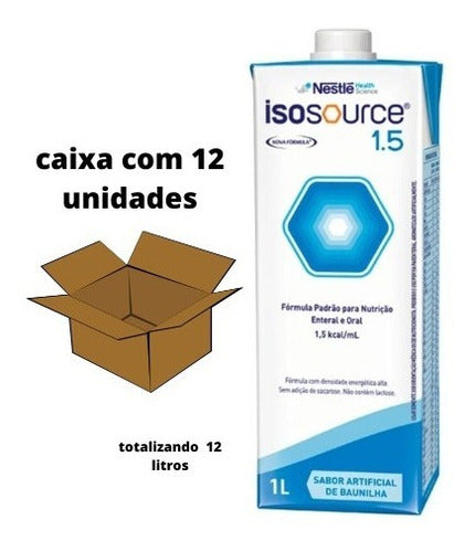 Isosource 1.5 1000ml Nestle C/12 Unidades Sabor Baunilha
