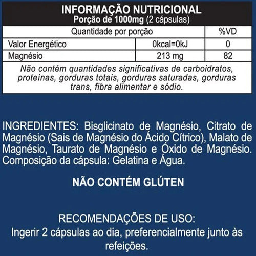 Kit 6x 5 Magnésio Quelato Malato Taurato Citrato Óxido 60 Cp Sabor Without Flavor