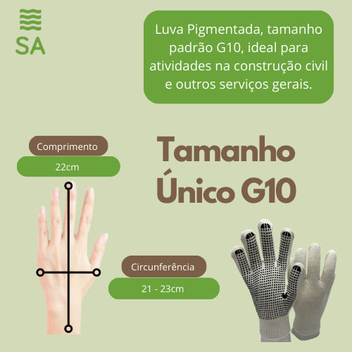 60 Pares Luvas De Pedreiro Pigmentada Tamanho 10g 4 Fio
