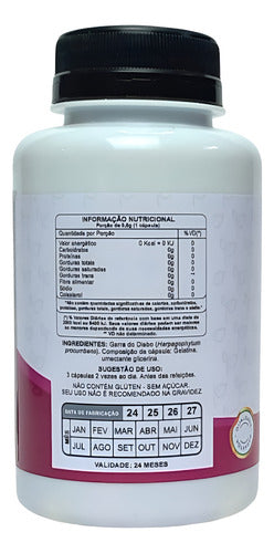 Garra Do Diabo Kit 300 Cápsulas 500 Mg 3x Potes Garra D Sabor Natural Original 3 Frascos Legítimo Harpagophytum Procumbens