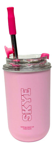 Copo Inox C/ Canudo E Tampa 300ml Patrulha Canina Skye - Zc