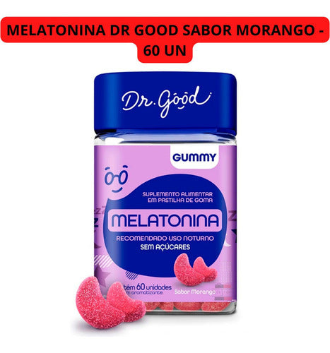 Melatonina Dr Good Suplemento Sabor Morango 60 Gomas