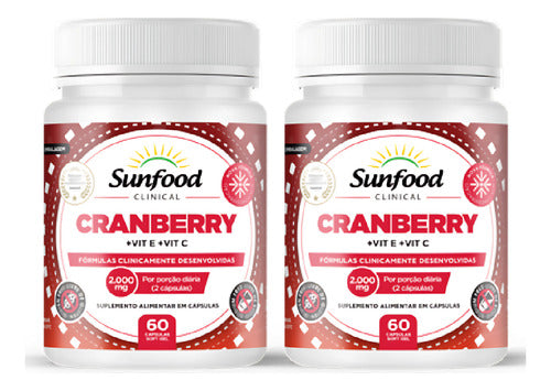 Cranberry Capsulas 2000mg + Vitamina C + Vitamina E 60cáps Sunfood