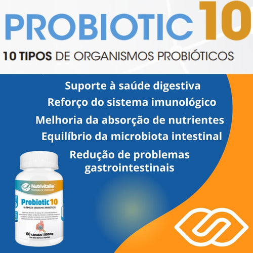 Suplemento Em Cápsulas Probiotic Nutrivitalle Probióticos Sem Sabor