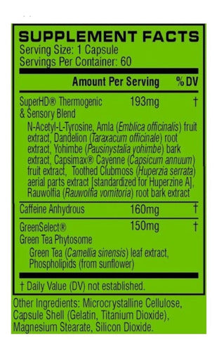 Suplemento en cápsula Cellucor Adelgaçante de 60 un