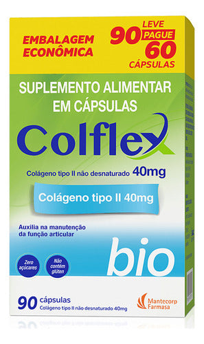 Colflex Bio Colágeno Tipo ll 90 Comprimidos Sem Sabor