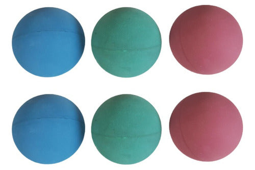 Bola Frescobol N° 3 Borracha Bolinha Kit Com 6 Unidades