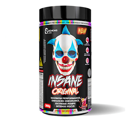 Suplemento em Pó Insane com Beta Alanina 300g Demons Lab Em Pote Sabor Fruit punch