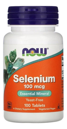 Selenium 100mcg 100 Tabletes Selênio - Now Foods Sabor Sem sabor