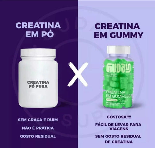 Kit Guday Creatina + Vitamina C + Extrato De Própolis Gomas Sabor Maçã Verde E Framboesa