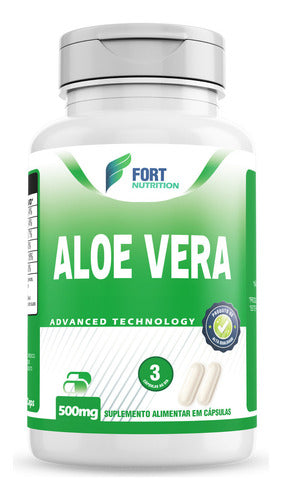 Aloe Vera Premium 100% Babosa Natural 60 Cápsulas De 500mg Sabor Sem Sabor