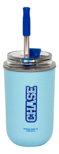Copo Inox C/ Canudo E Tampa 300ml Patrulha Canina Chase - Zc