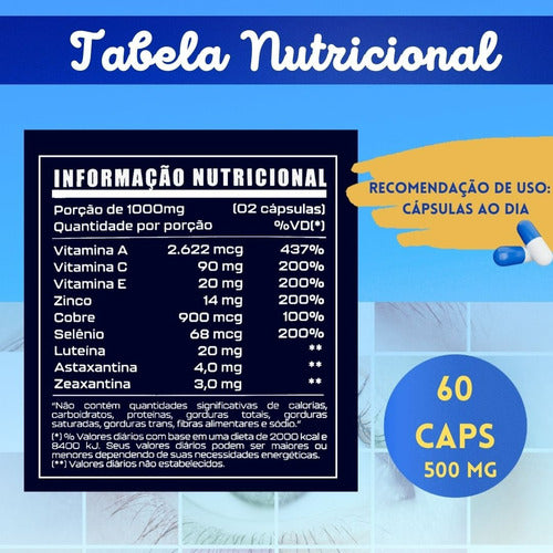 Suplemento Em Cápsulas Natuforme Max Vision Luteína, Zeaxantina E Astaxantina Vision Max Advance 60 Un