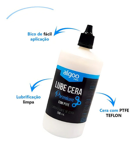 Óleo Lubrificante Corrente Bike Algoo Lube Cera 200ml C/ptfe
