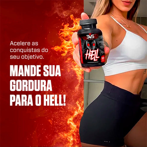 Hell Termogênico 120 Cápsulas - A Combinação Perfeita De 7 Ingredientes Com Cafeína, L-carnitina, L-tirosina, Tcm, Picolinato De Cromo E Vitaminas