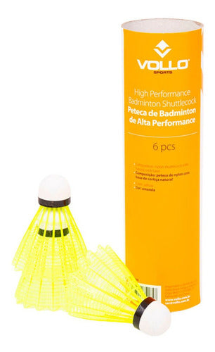 Peteca Para Badminton Vollo Tubo Com 6 Única