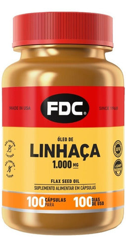 Óleo De Linhaça Dourada 1000mg Fdc Flaxseed Oil C/ Lignanas