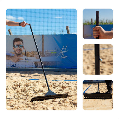 Rodo Nivelador De Areia Azzure P/ Beach Tennis E Vôlei