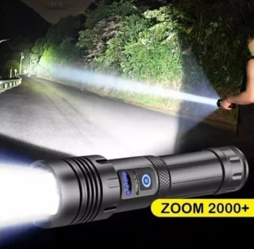 Lanterna Led Recarregável Usb Tática Profissional Com Zoom B-max