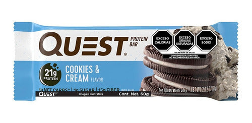 Barra de proteína com creme com sabor de biscoito Quest Nutrition - caixa com 12