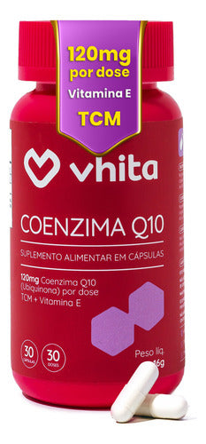 Coenzima Q10 Vhita 120 Mg Com Tcm E Vitamina Em Cápsulas Sabor Sem sabor