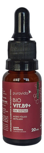 B9 Drops Ácido Fólico Metilado - Puravida - Vitamina 20ml Sabor Tangerina