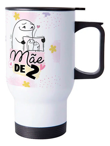 Copo Térmico Mãe Flork De Dois 475ml Inox