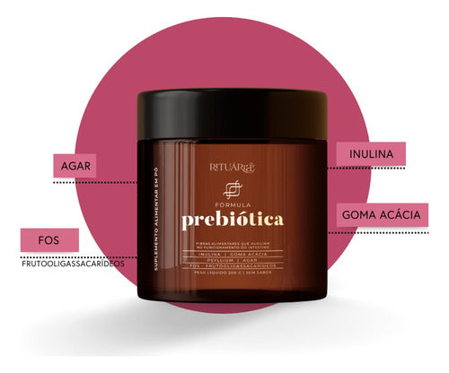 Fórmula Prebiótica Rituária | Saúde Intestinal e Pele Uniforme | Inulina, Psyllium e Goma Acácia 200g