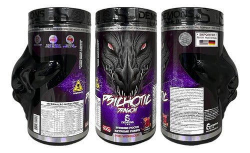 Pré Treino Psichotic Dragon 500g Demons Labs Sabor Fruit punch