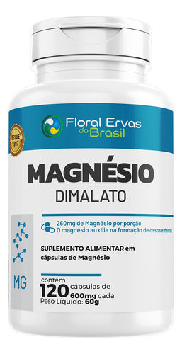 Kit Com 3x Magnésio Dimalato 600mg Floral Ervas - 360 Caps