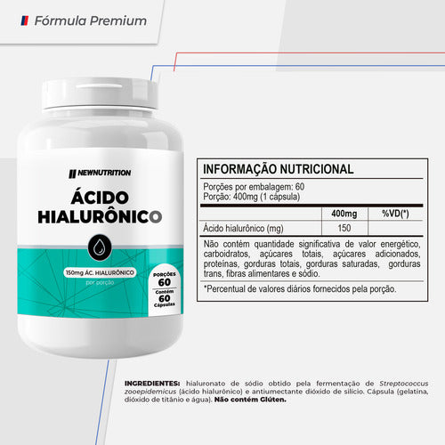 Ácido Hialurônico 150mg 60 Cápsulas NewNutrition