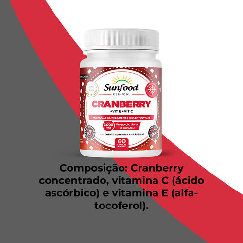 Cranberry Capsulas 2000mg + Vitamina C + Vitamina E 60cáps Sunfood