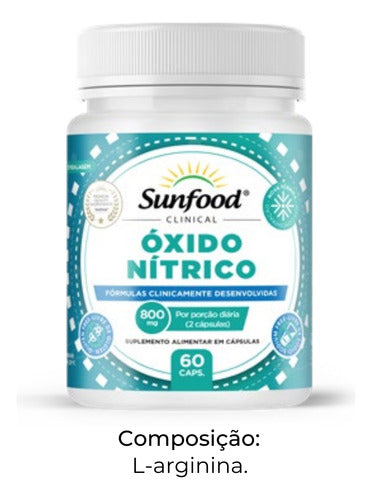 Oxido Nitrico 800mg 60 Capsulas Sunfood Clinical Sabor Sem Sabor